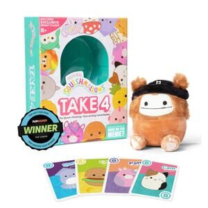 Squishmallows Take 4 Card Game W/ Benny The Bigfoot Plush What Do You Meme? NEW